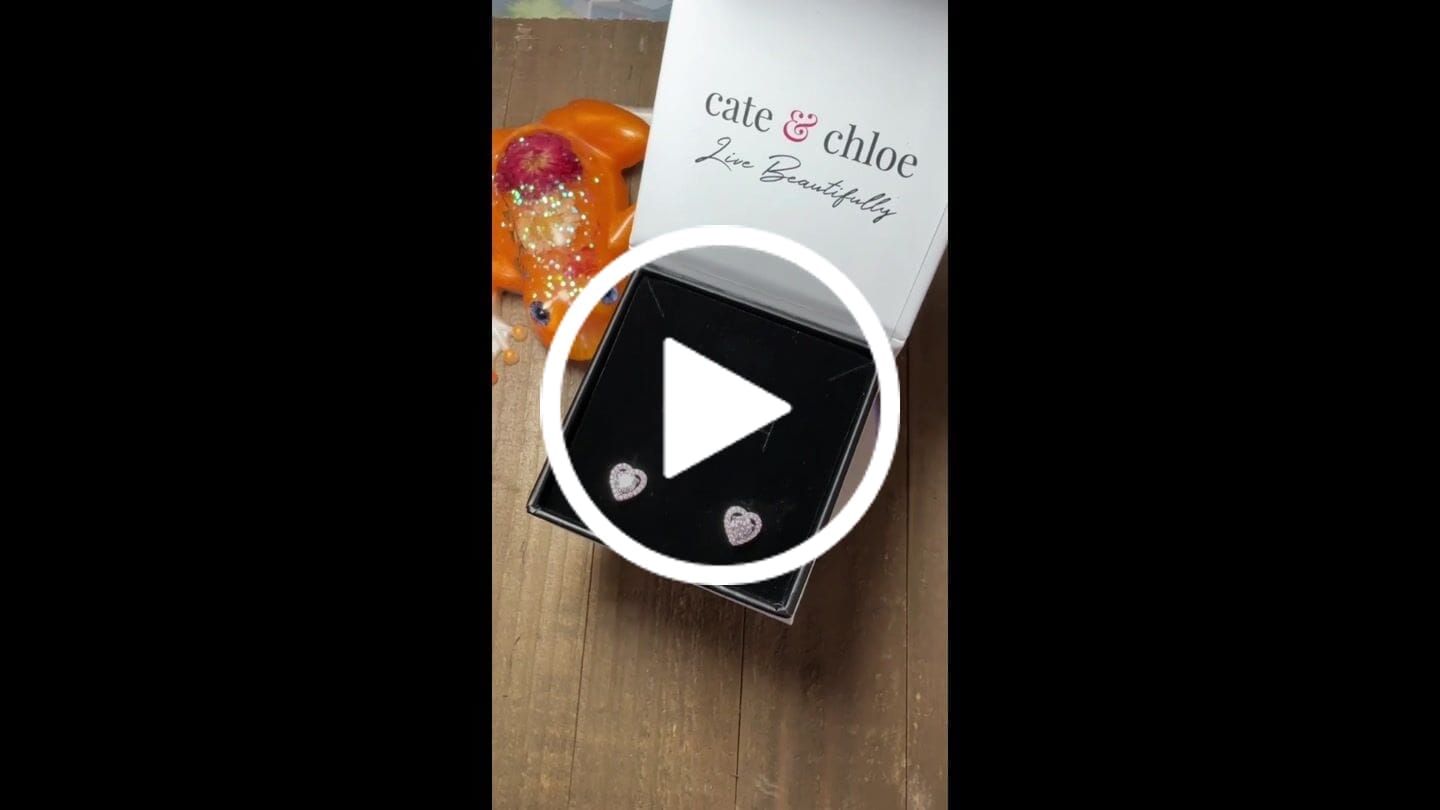 Customer video review of Moissanite by Cate & Chloe Briana 18k Gold Plated 925 Sterling Silver Stud Earrings 1.21tcw