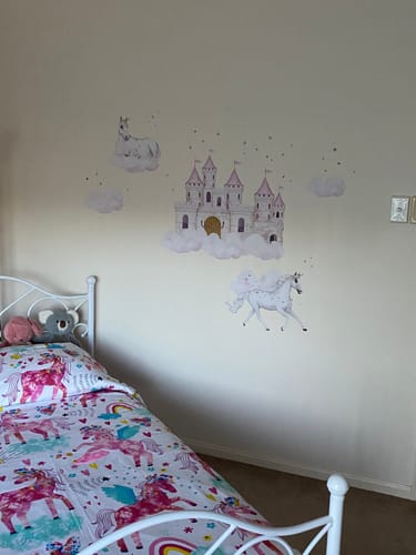 Customer photo review of Unicorn Wall Decal Set