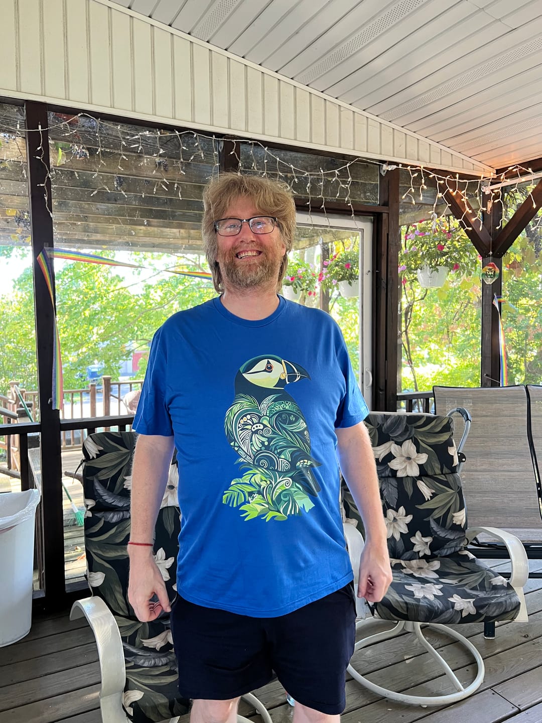 Customer photo review of Green Puffin T-Shirt