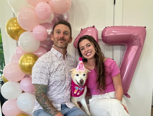 Customer photo review of Personalized Dog Party Pack