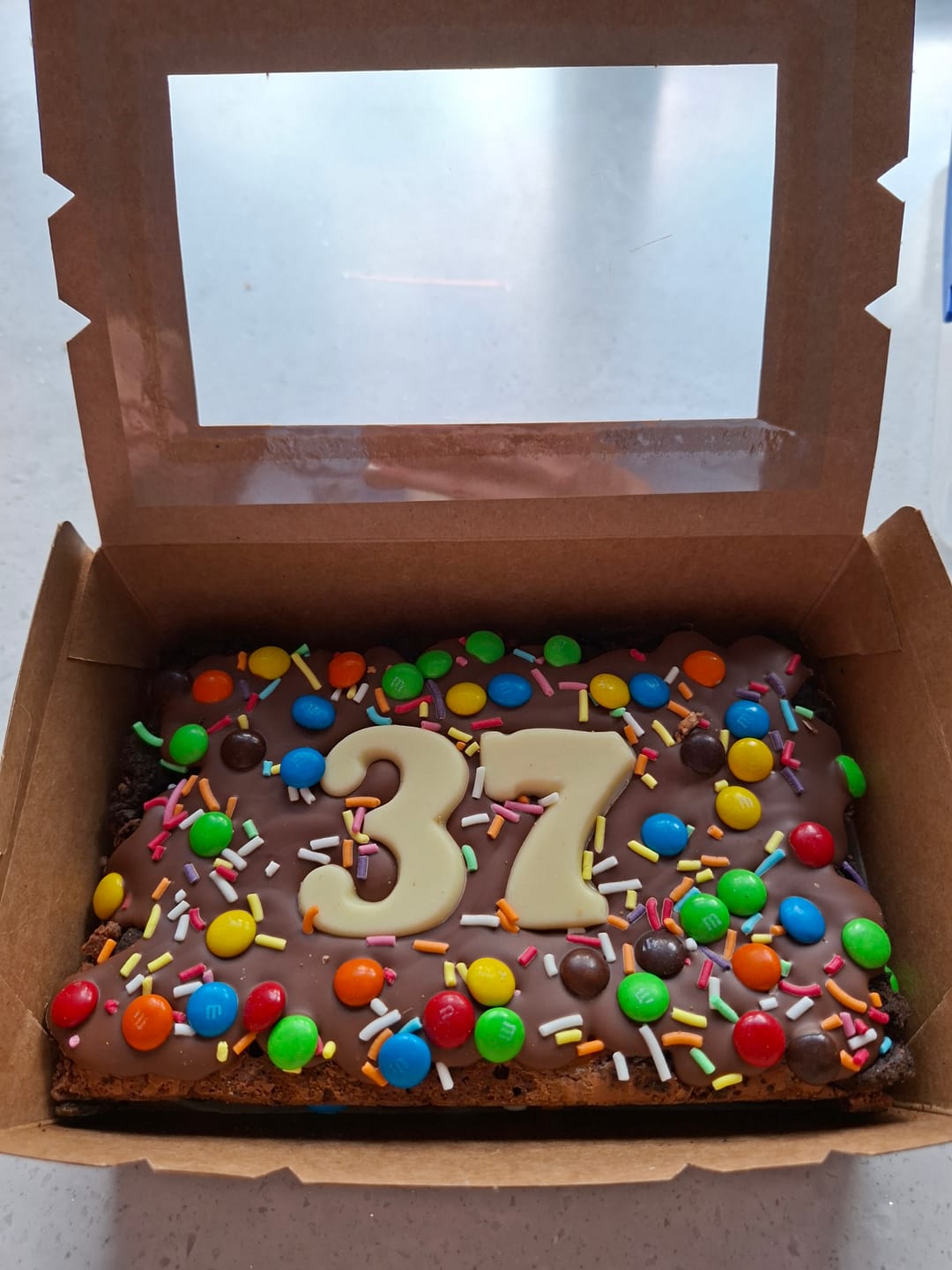 Customer photo review of Mini birthday brownie
