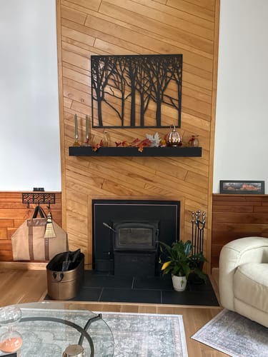 Customer photo review of Custom Metal Floating Mantel Shelf | 25+ Finishes
