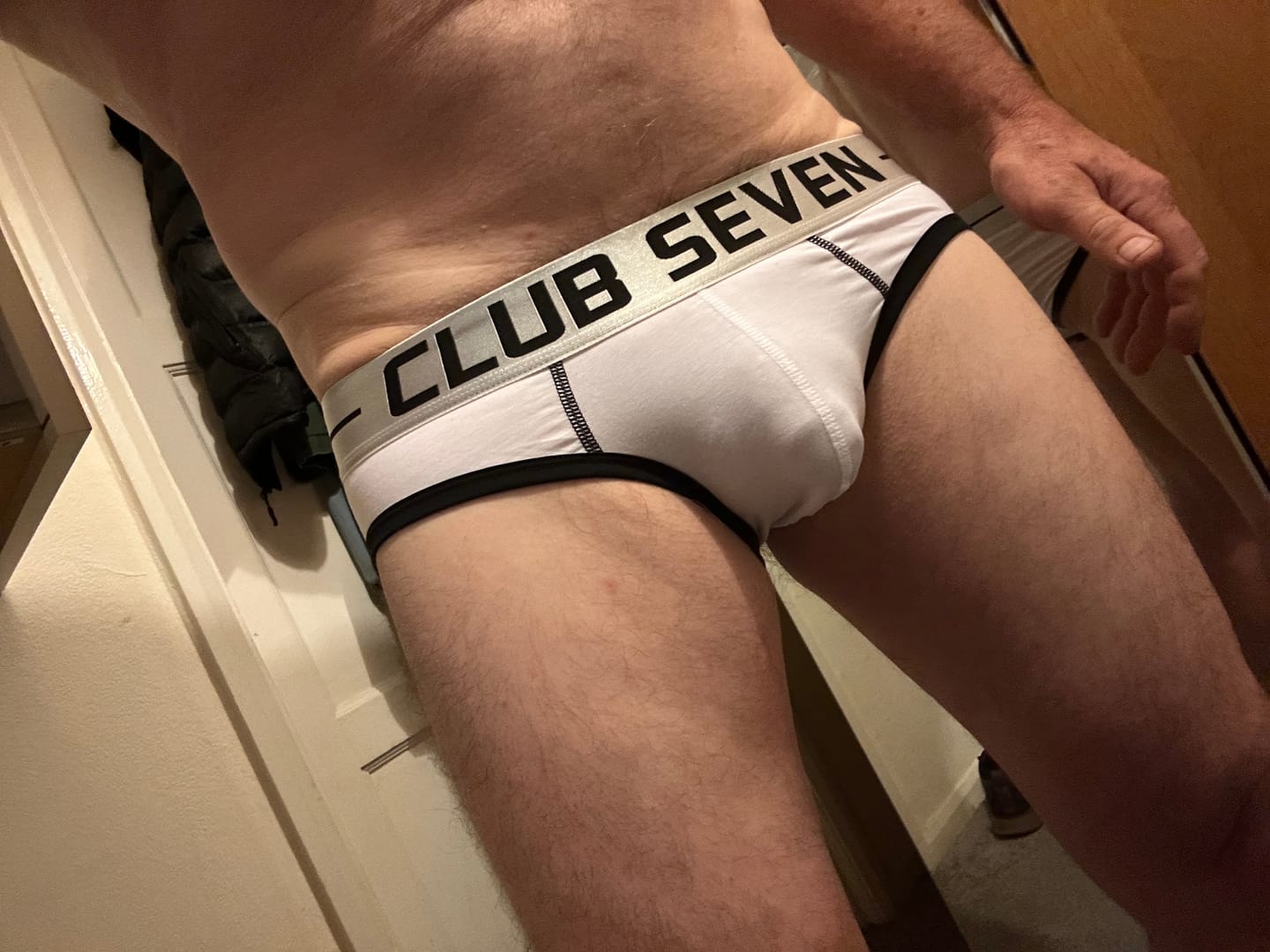 Customer photo review of LUXE Cotton White Briefs