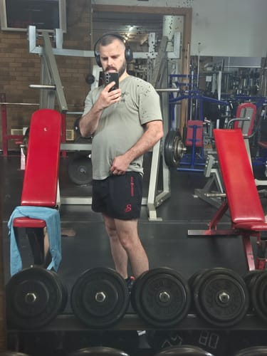 Customer photo review of Quads of the Gods | Black/Red Leg Day Shorts | Stay Shredded
