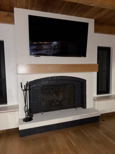Customer photo review of White Oak Fireplace Mantel