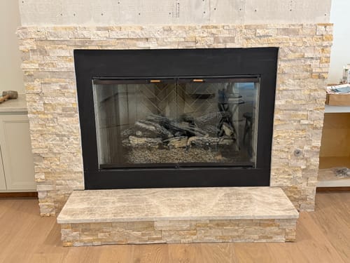Customer photo review of White Oak Fireplace Mantel