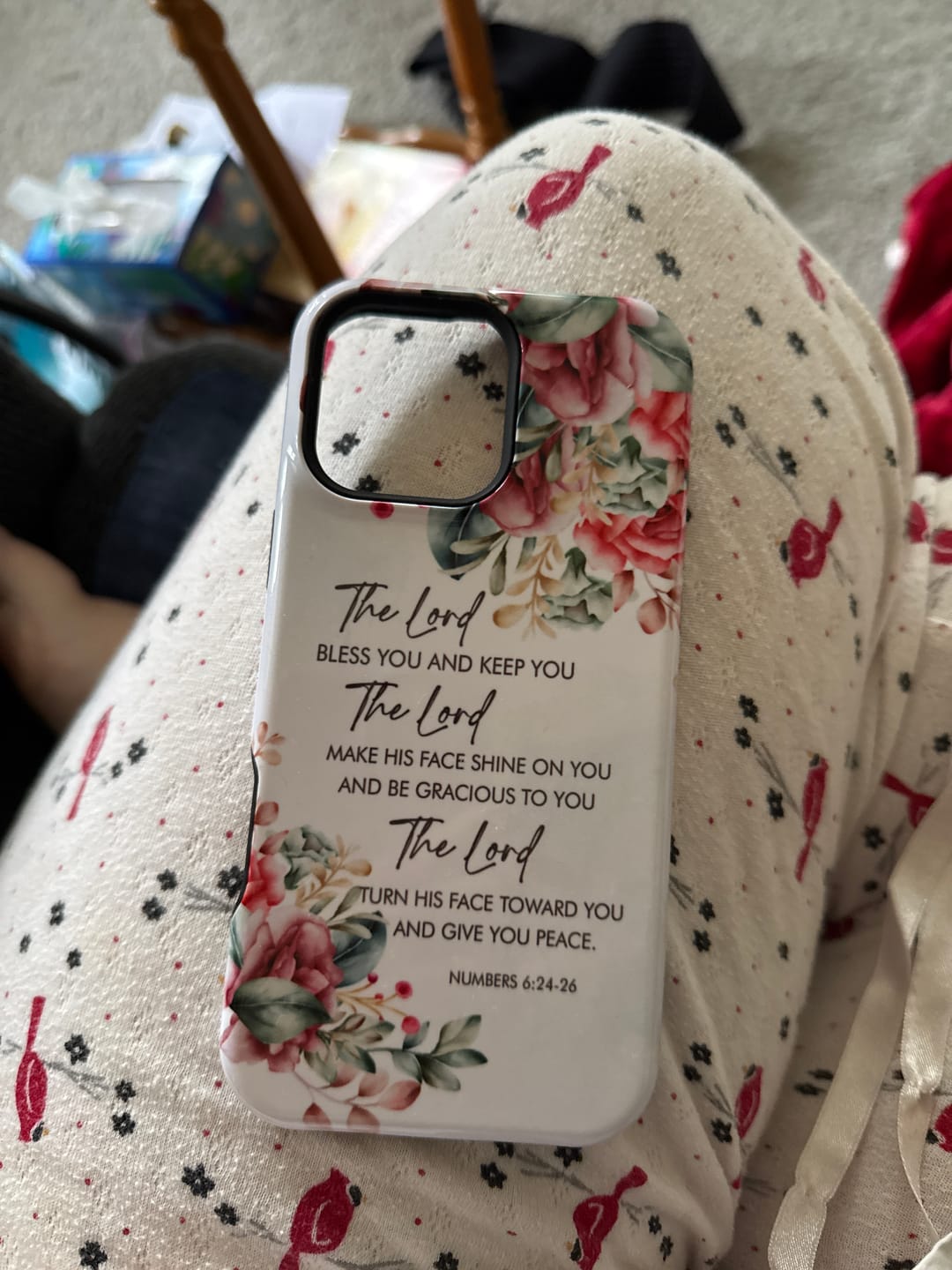 Customer photo review of The Lord Bless You And Keep You, Floral, Numbers 6:24-26 Phone Case