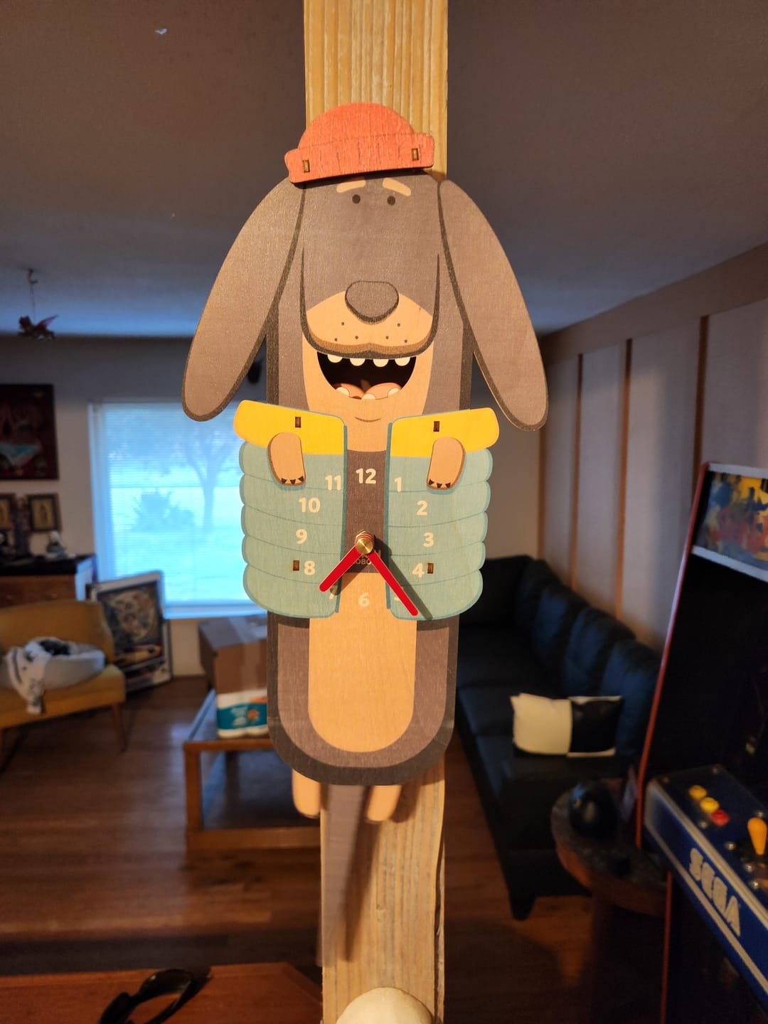 Customer photo review of Gus the Dachshund Pendulum Clock