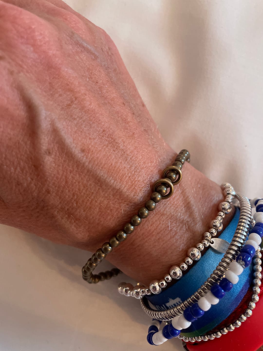 Customer photo review of Buddha Stones Wealth Self Care Copper Brass Beads Design Couple Bracelet
