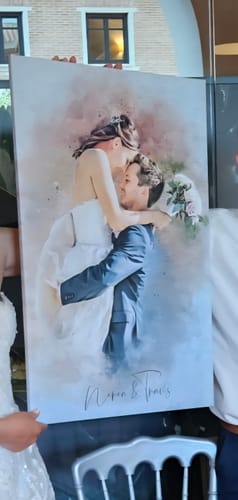 Customer photo review of Tu foto en estilo acuarela | Regalo personalizable para pareja, novia y novio