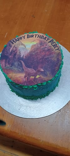 Customer photo review of Dinosaur - Custom Edible Image toppers