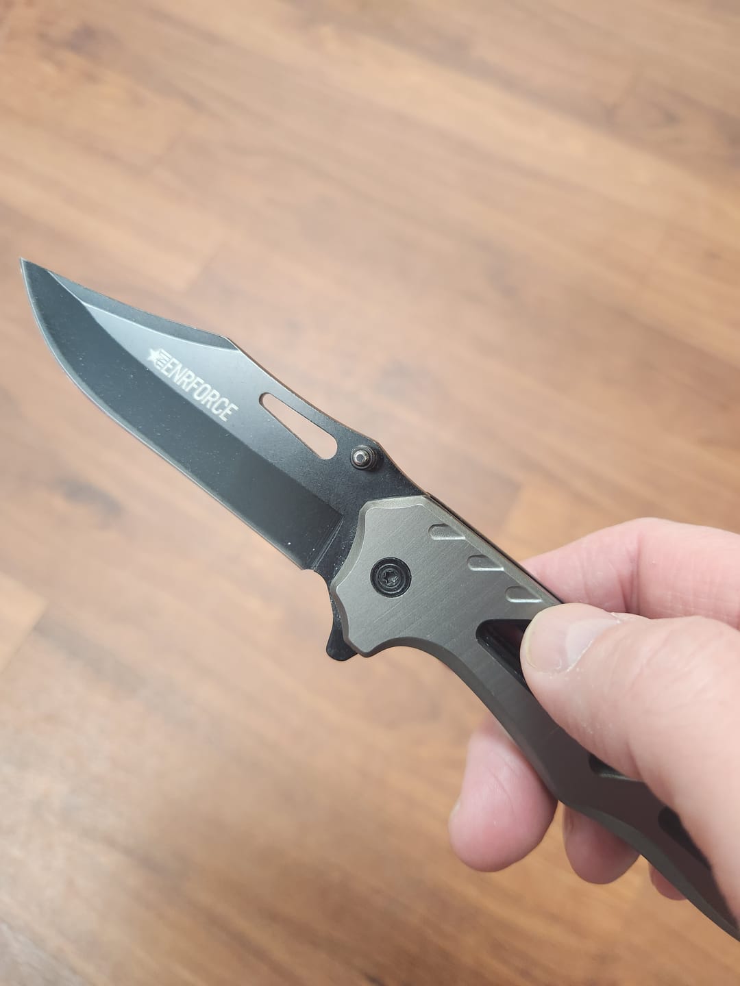 Customer photo review of Grey Folding Tactical Knife
