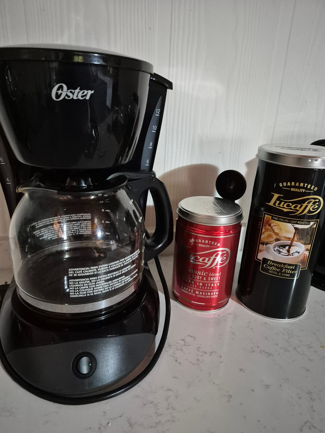Customer photo review of Lucaffe Breakfast Coffee filter 500 grs Grano Molido