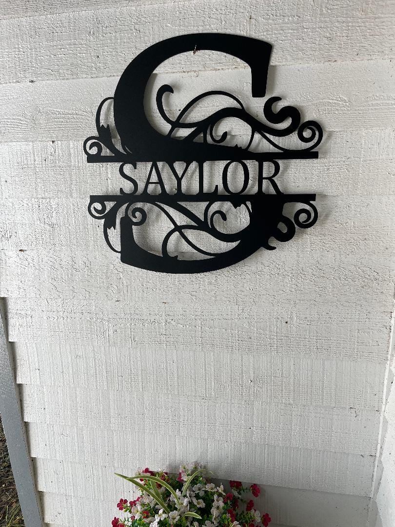 Customer photo review of Metal Split Letter Vine Monogram | Customizable Wall Art | Indoor Outdoor | Up to 46" | Over 20 Color Options