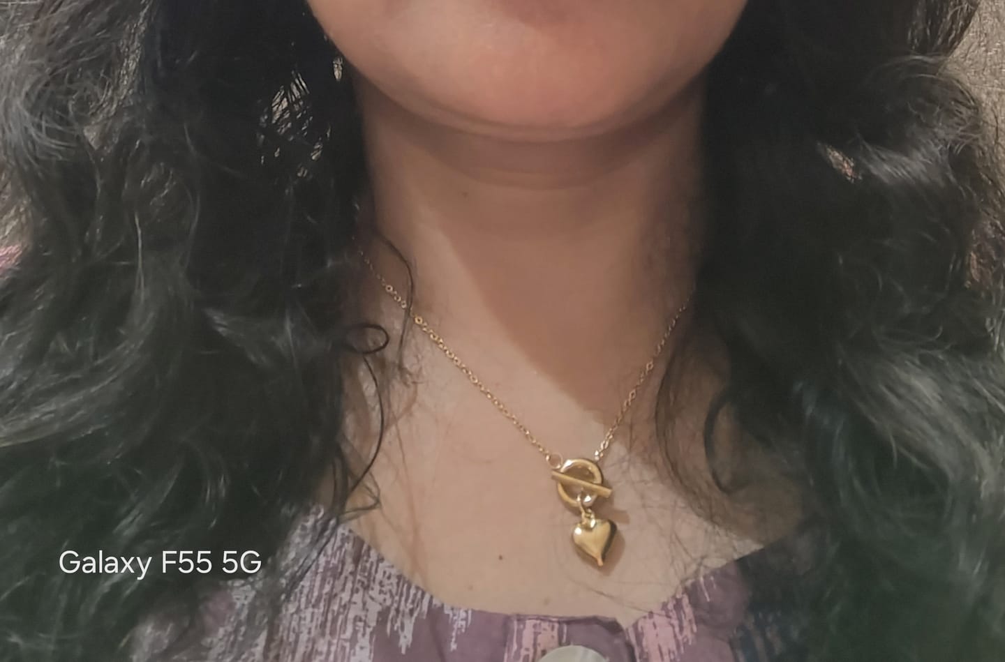 Customer photo review of Ridge Heart T-Bar Necklace