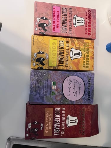 Customer photo review of Cowpresso Nespresso Capsule Combo (53-54 pods)