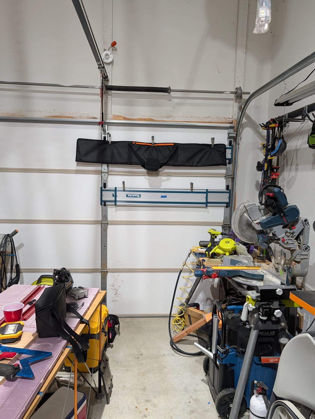 Customer photo review of Garage Door/Wall Mount Brackets for Track Saw Guide Rails