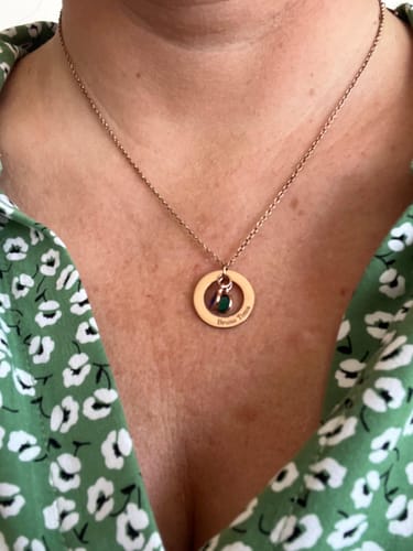 Customer photo review of Necklace: Circle Birthstone