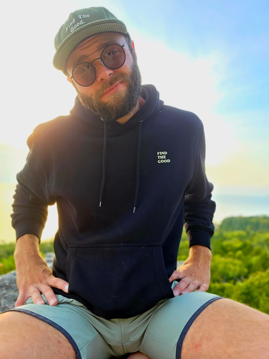 Customer photo review of 3 Simple Words Embroidered Hoodie - Cream