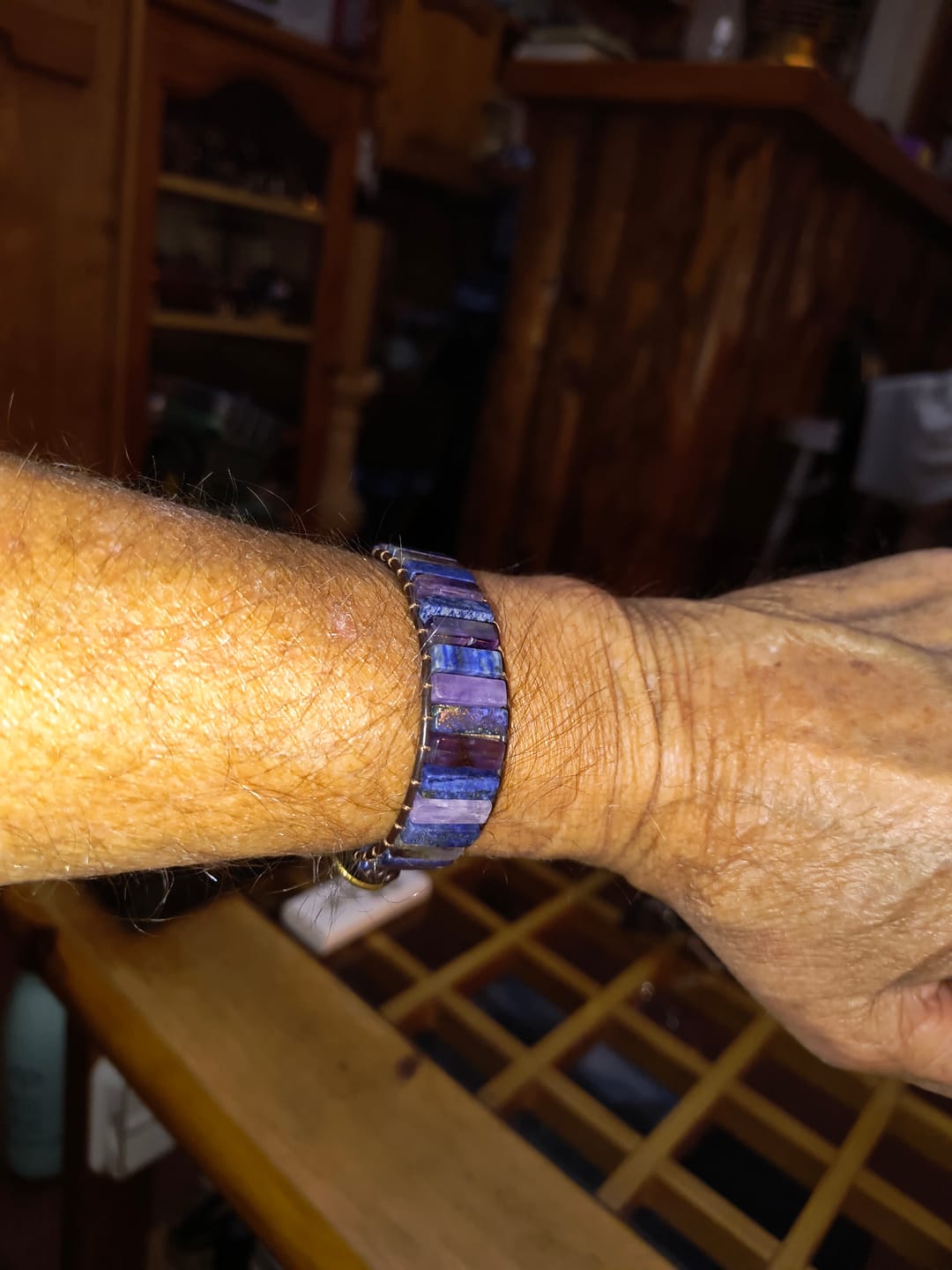 Customer photo review of Bracelet lapis Lazuli et Améthyste