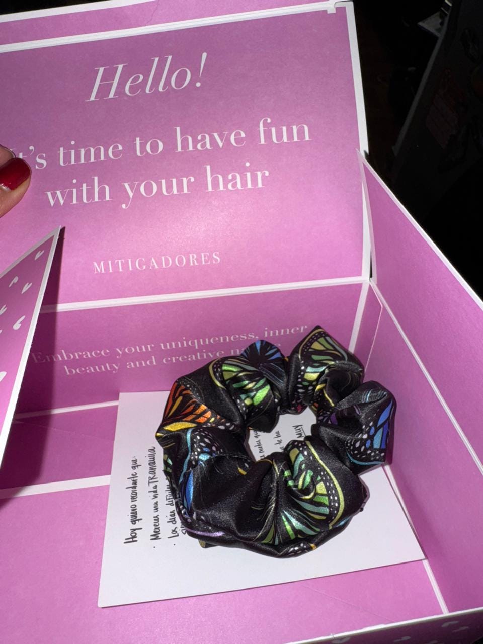 Customer photo review of Scrunchie - Black Butterflies Petit
