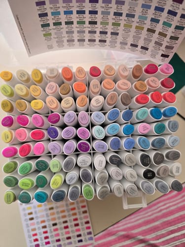 Customer photo review of Ohuhu 108 Marcadores Alcohol Basicos Fina y Biselada fina