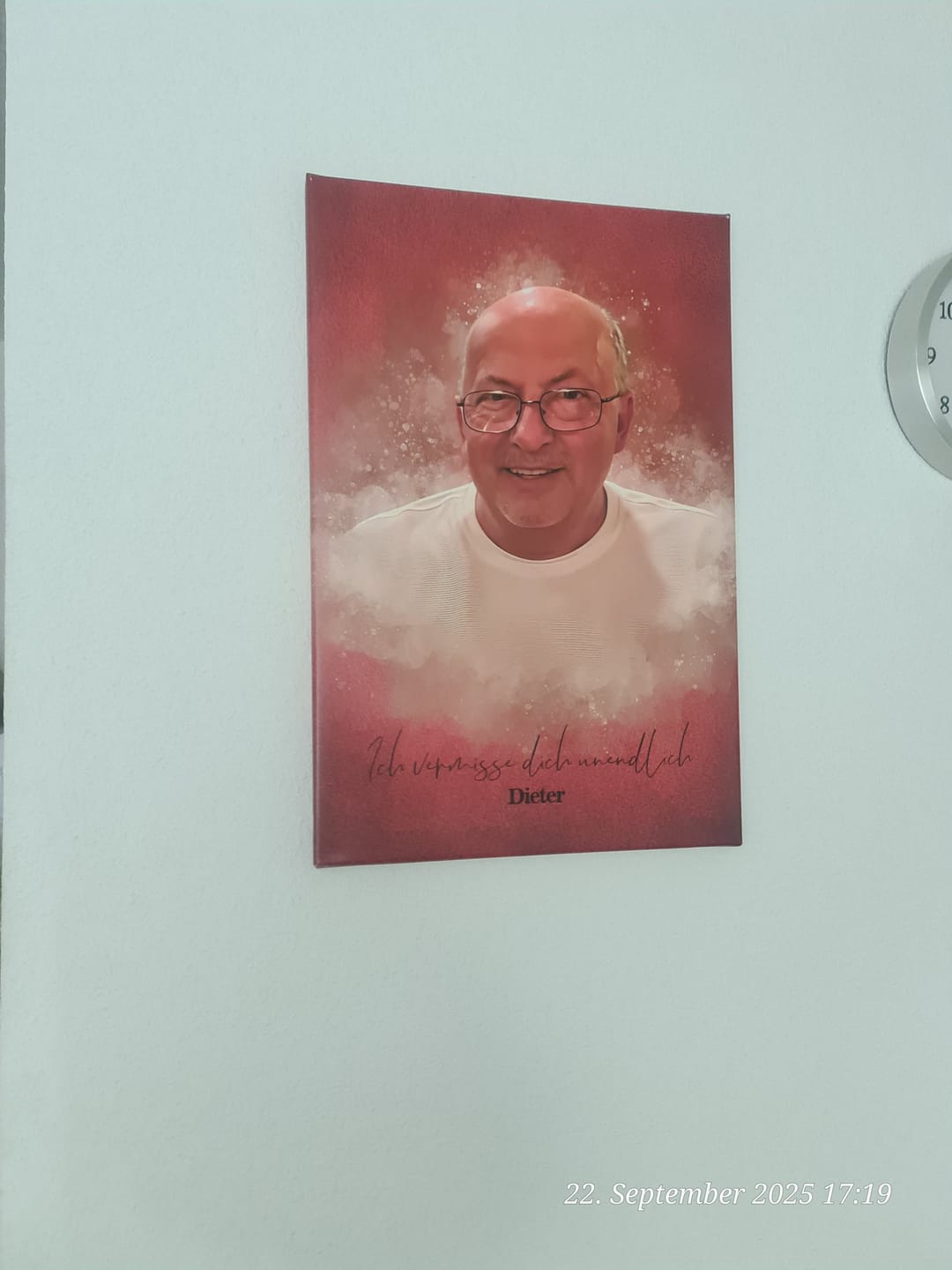 Customer photo review of Persönliches Trauer Geschenk | Gedenkbild für Verstorbene | Geschenk zur Beerdigung