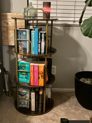 Customer photo review of Flycity 3-5 Tier Rotating Bookshelf With 360° Spinning Display