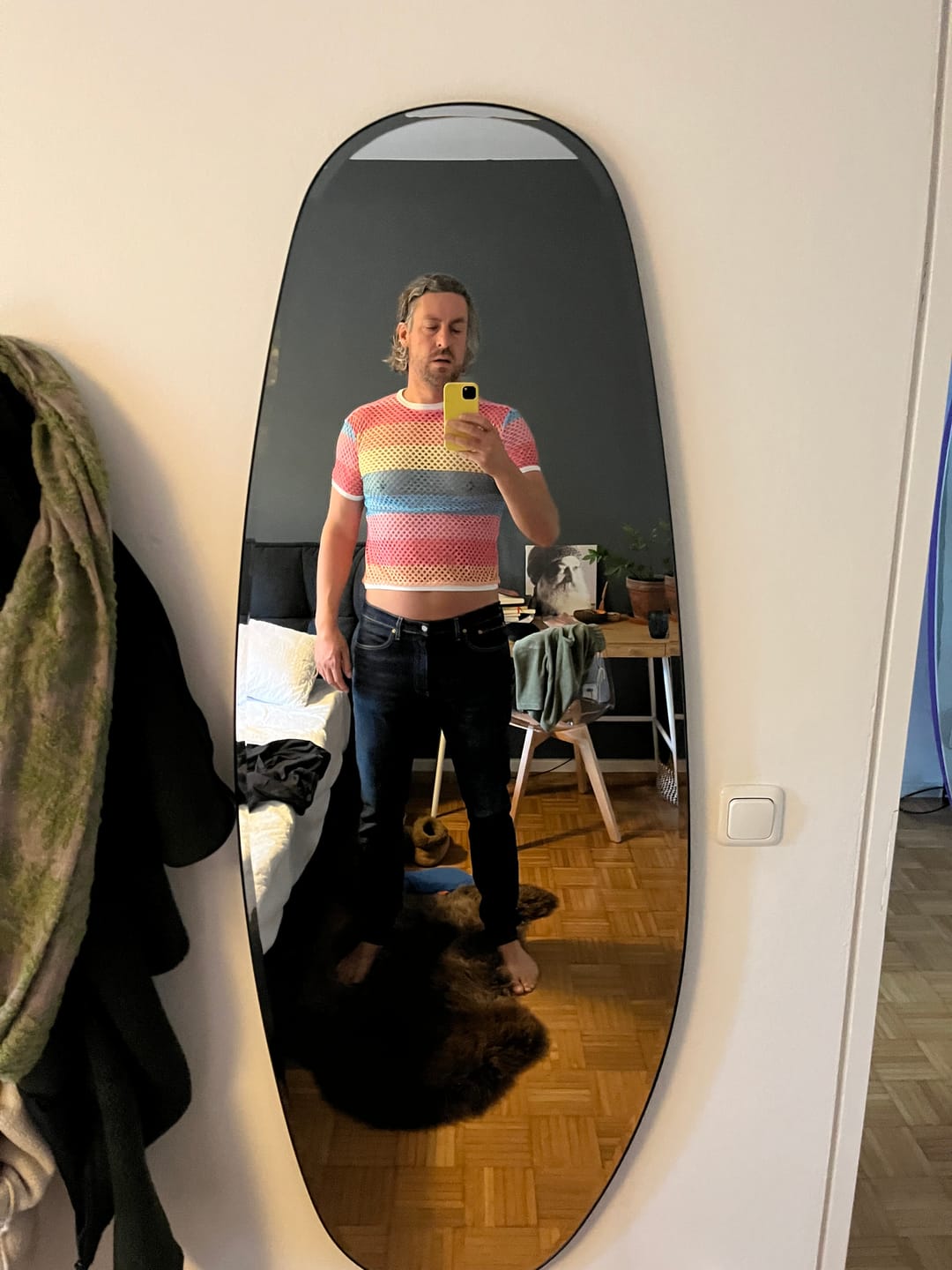 Customer photo review of "Paparazzi " Fishnet Tank Top bunt | kinky Festival Outfit Männer