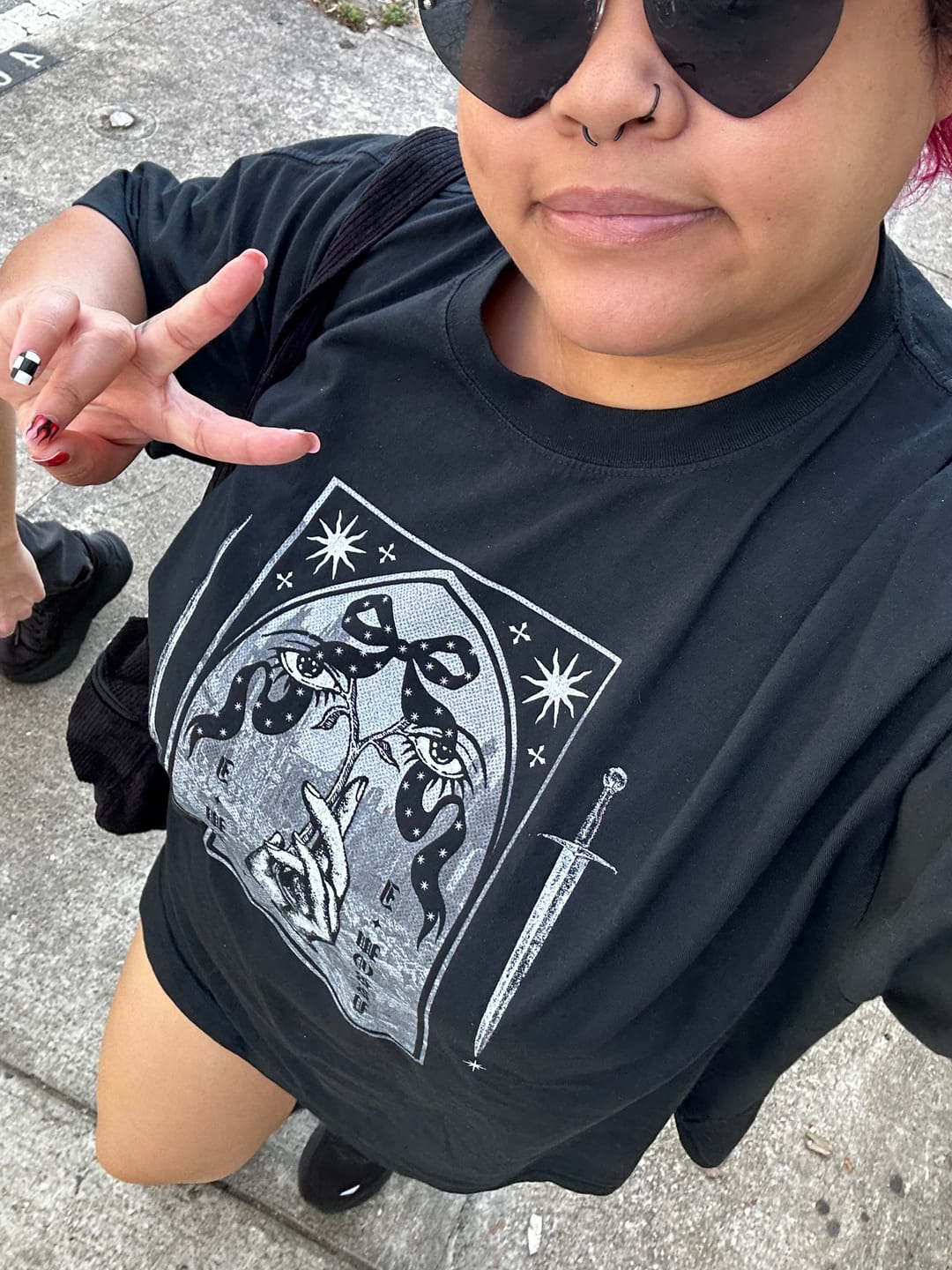Customer photo review of I Worry, I Weep Oversized Tee