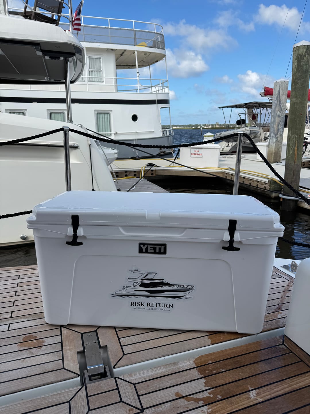 Customer photo review of Custom Kiss-Cut Boat Stickers