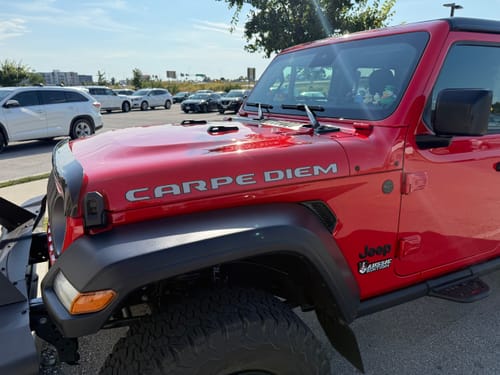 Customer photo review of Custom Hood Lettering | Set of 2