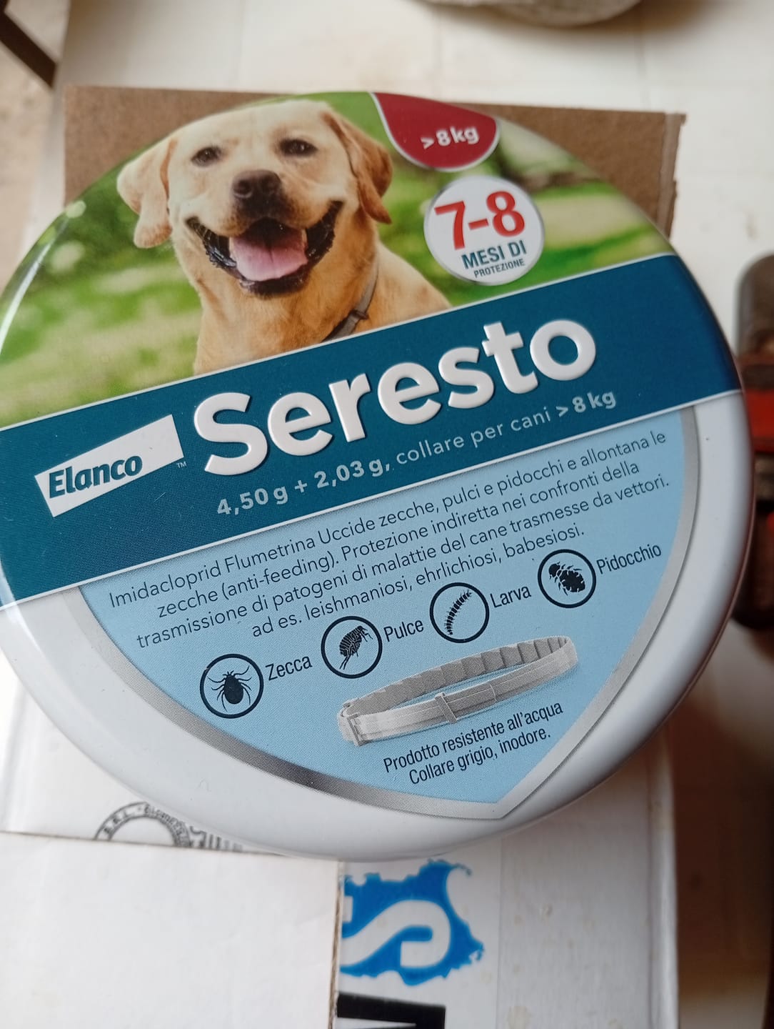 Customer photo review of SERESTO CANI +8 Kg - Liberati di Pulci e Zecche Per 8 Mesi!