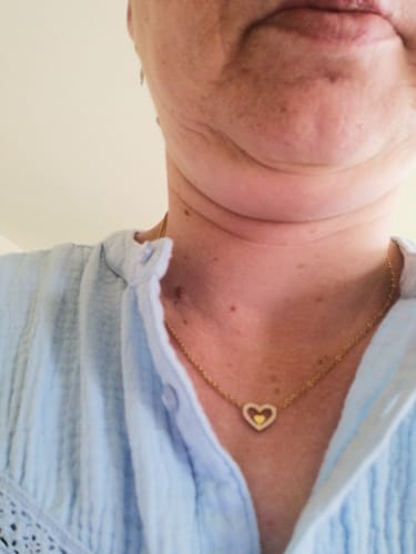 Customer photo review of Heart in Heart Kette | 18K vergoldet