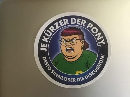 Customer photo review of GROSSE STICKER / AUFKLEBER • JE KÜRZER DER PONY (10 STK.)