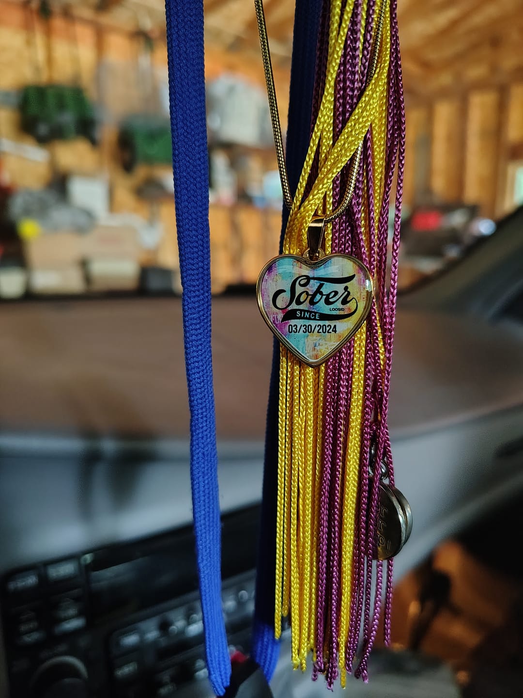 Customer photo review of Sobriety Gift | Sober Since Heart Necklace with Personalized Date