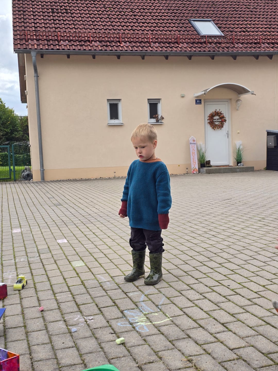 Customer photo review of From One To Another Teal Snuggly Knitted Jumper