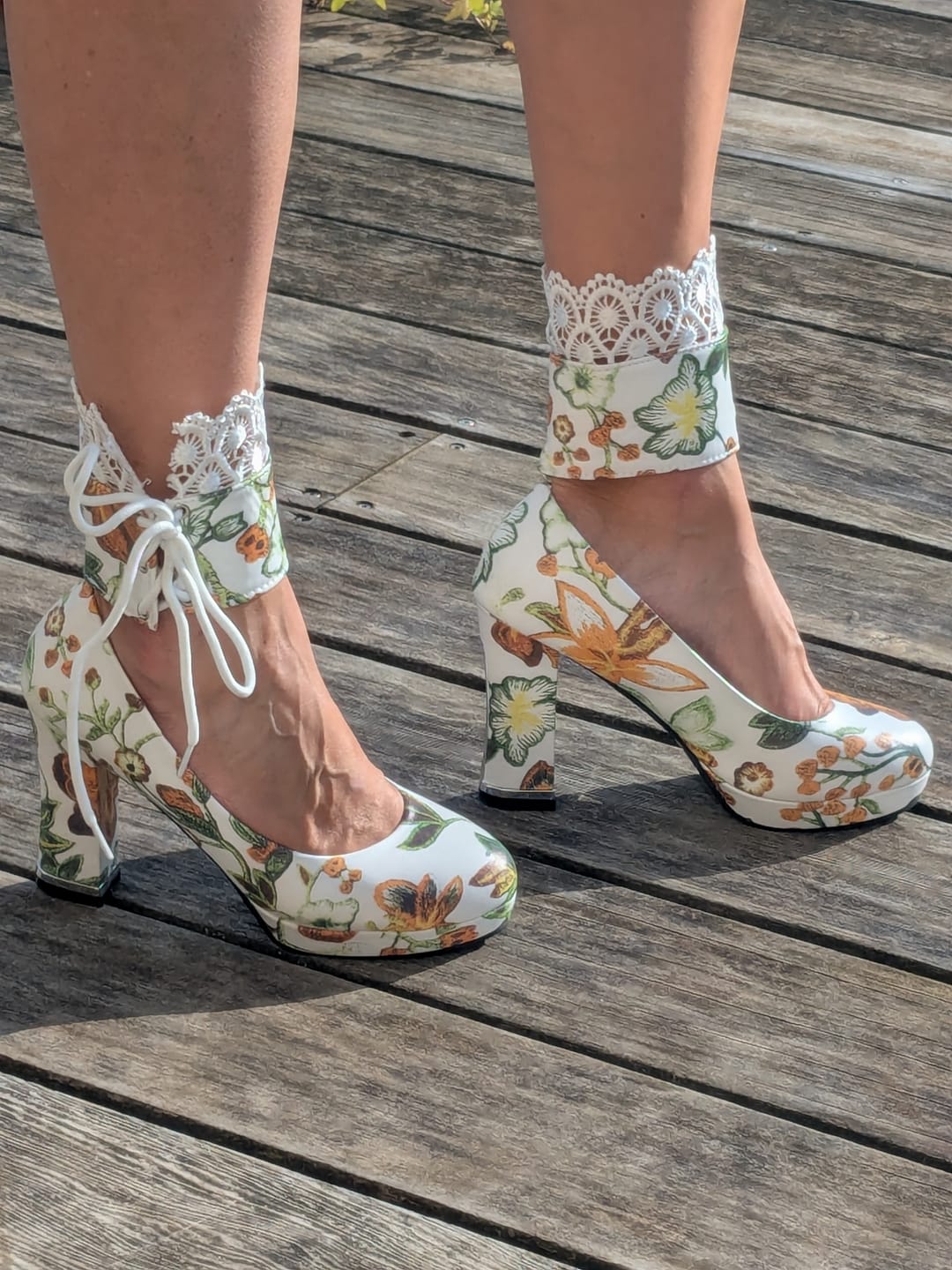 Customer photo review of Chaussures Mariage Vintage Femme Beige