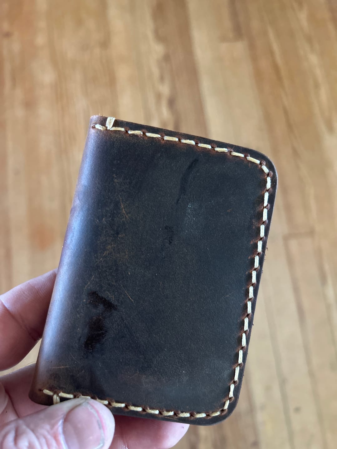 Customer photo review of Slim Leather Card Holder Front Pocket Wallet