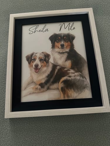 Customer photo review of Custom Watercolor Portraits Using Pet Photo - Personalized Poster - Gift for Dogs Cats Lovers, Pet Lover Gift