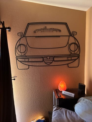 Customer photo review of Alfa Spider Front Silhouette Metal Wall Art