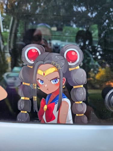 Customer photo review of Black Sailor Moon Car Decal
