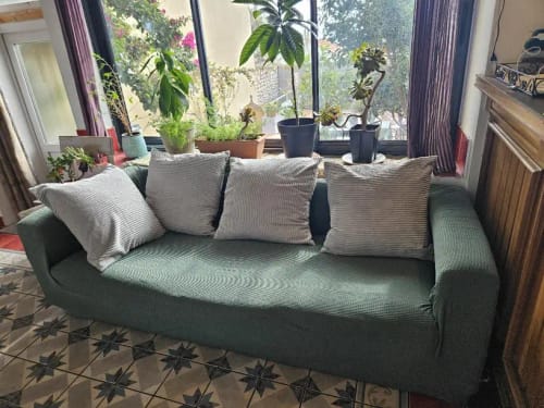 Customer photo review of Housse de Canapé Vert d'eau Microfibre