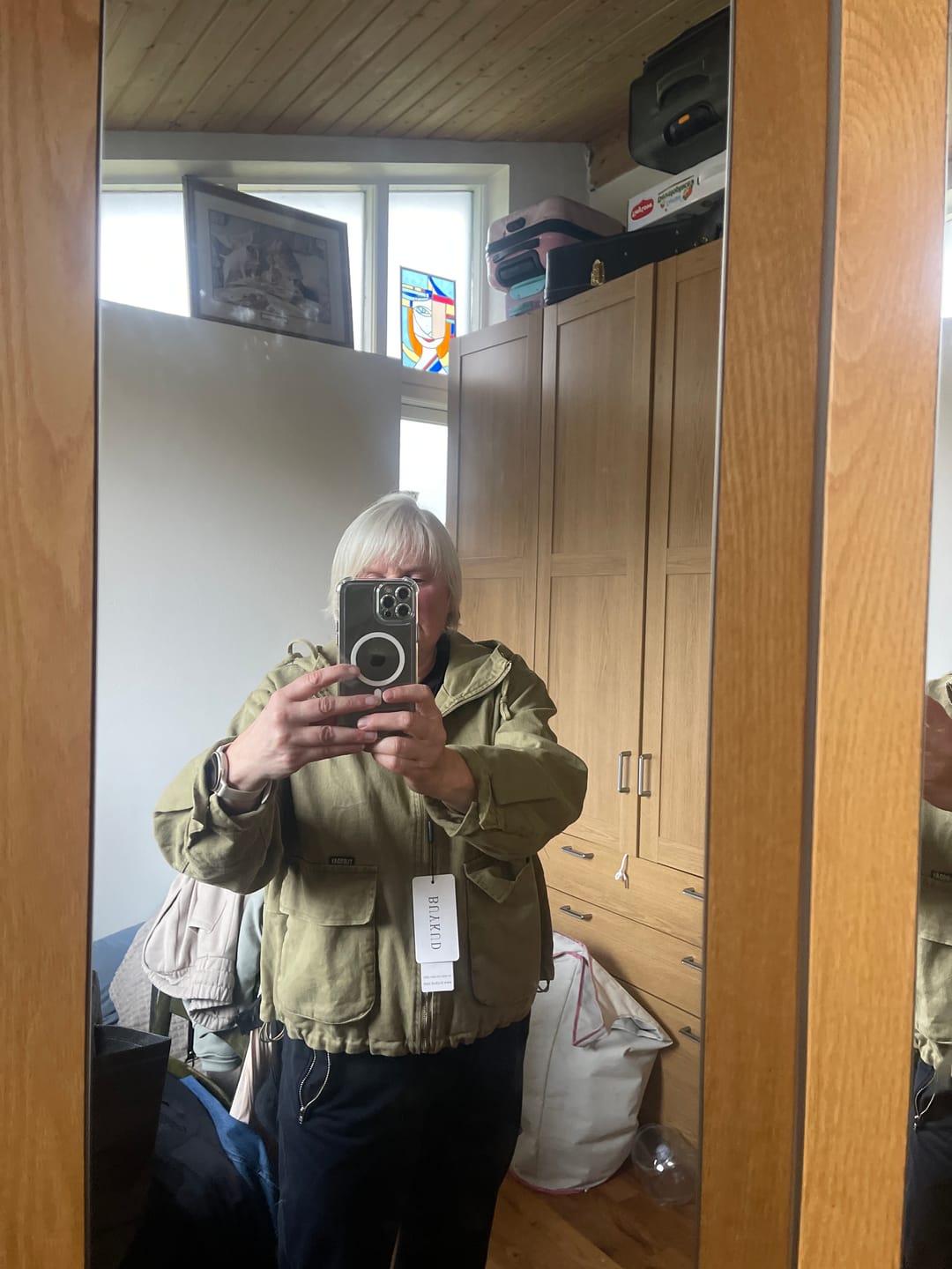 Customer photo review of Women Autumn Pure Color Hooded Cotton Cardigan Coat