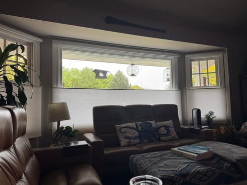 Customer photo review of SmartWings Motorized Blackout Levitate Cellular Shades Nowa