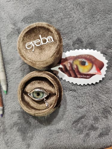 Customer photo review of Hand Painted Silver Dali Crying Eye Ring