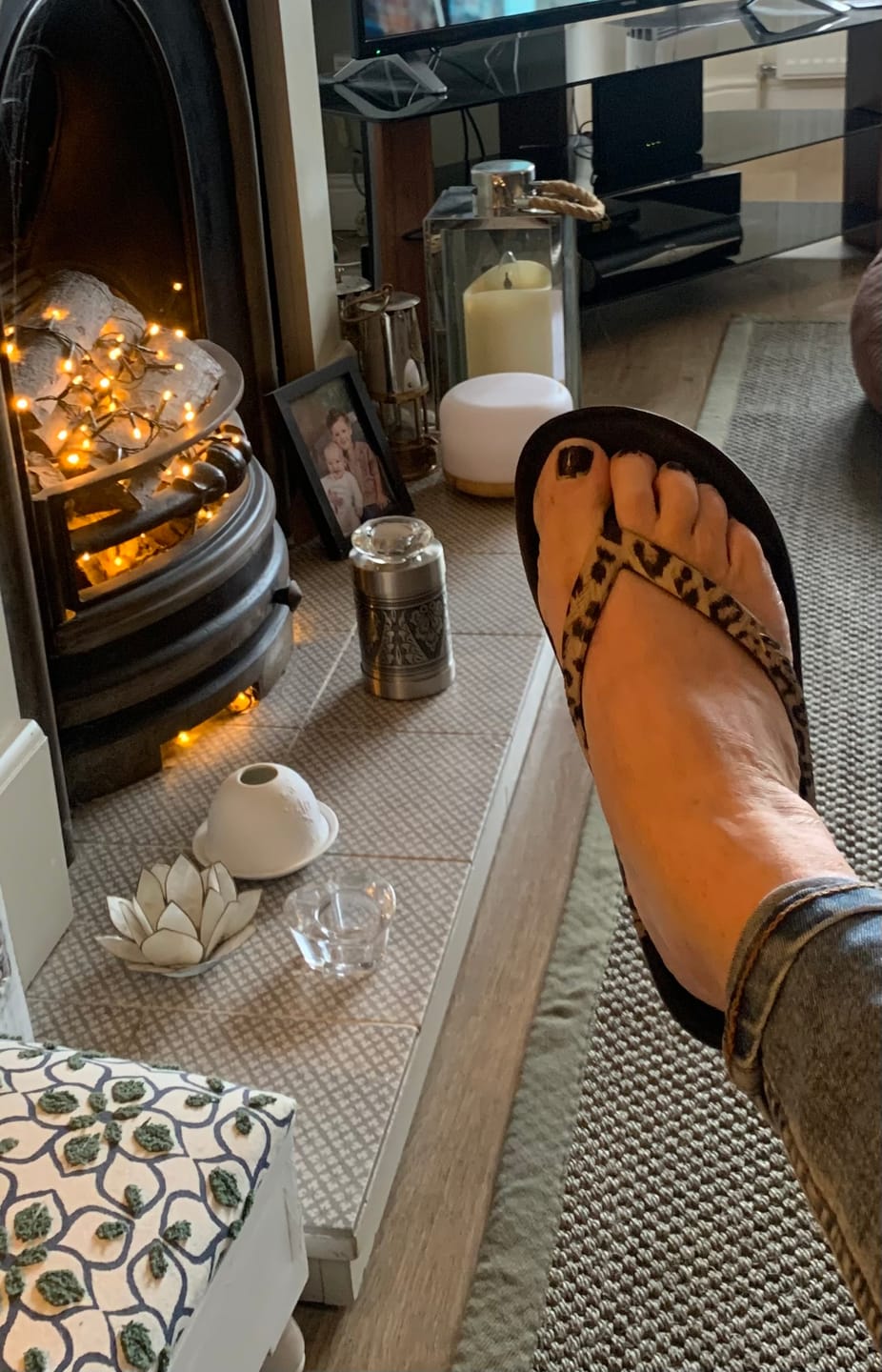 Customer photo review of Black Leopard - Arch Support Flip Flops