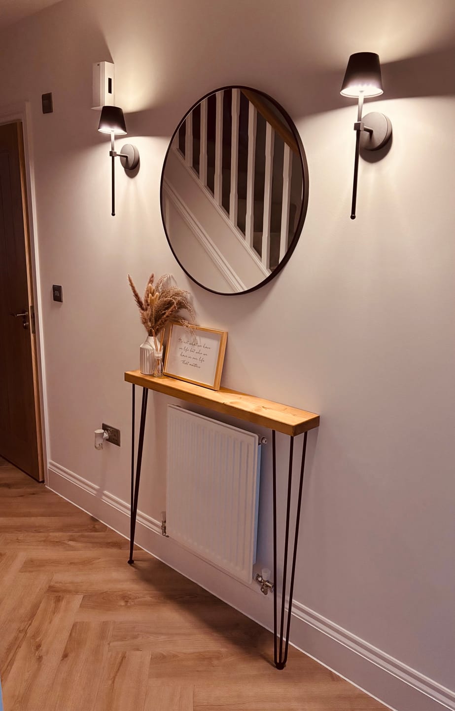 Customer photo review of Console Table 15cm Depth | Hairpin Leg