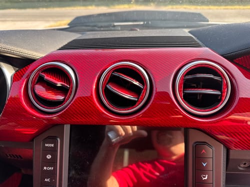 Customer photo review of Mustang 2015-2023 Hard Carbon Fiber Dashboard Cover