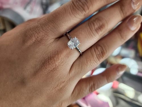 Customer photo review of Maribel Oval Zircon Ring